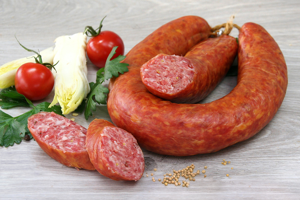 Rauchfrische Knackwurst mit Senfkörnern
